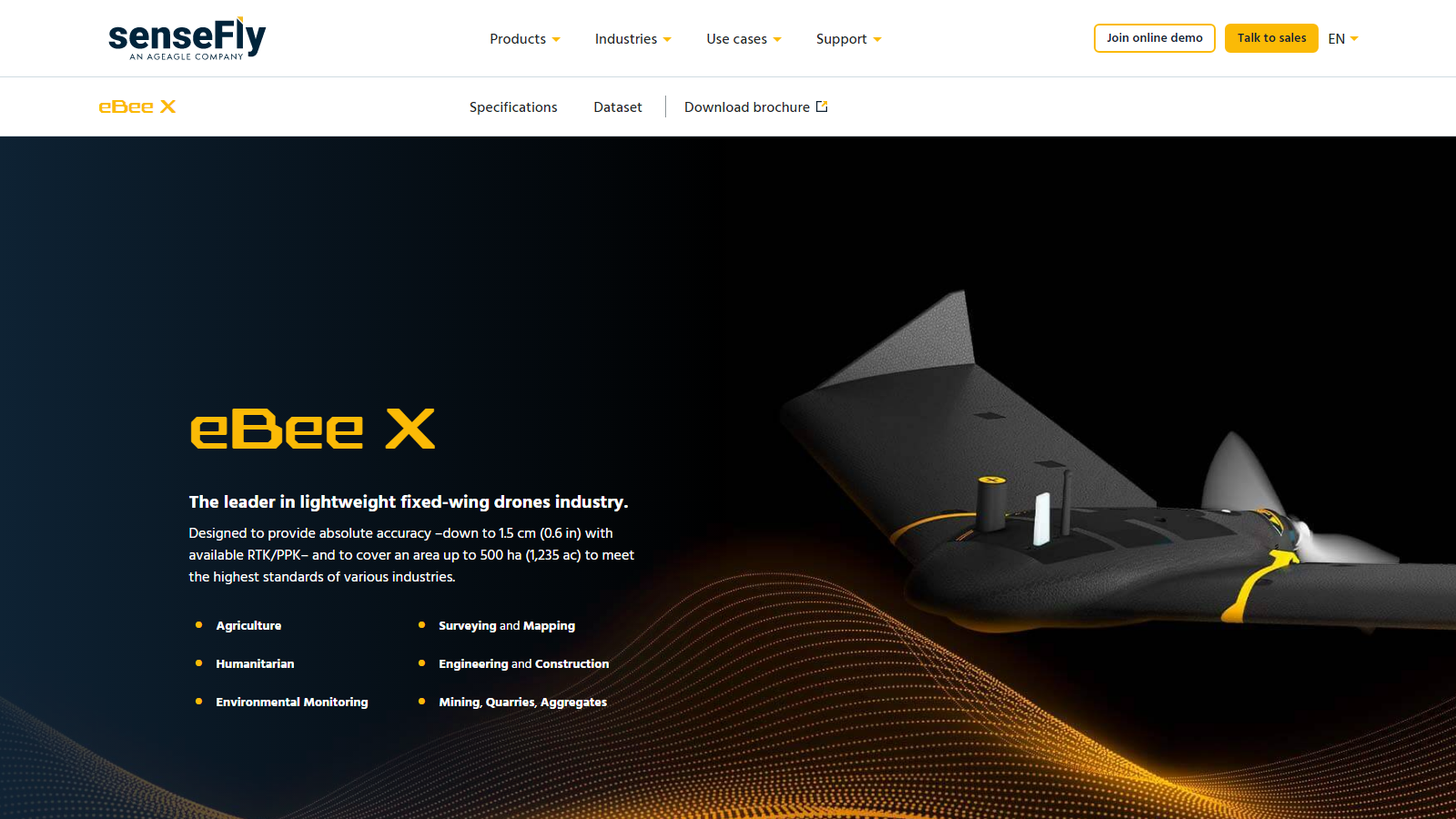 ebee fixed wing drone